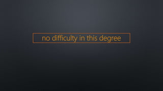 no difficulty in this degree
 