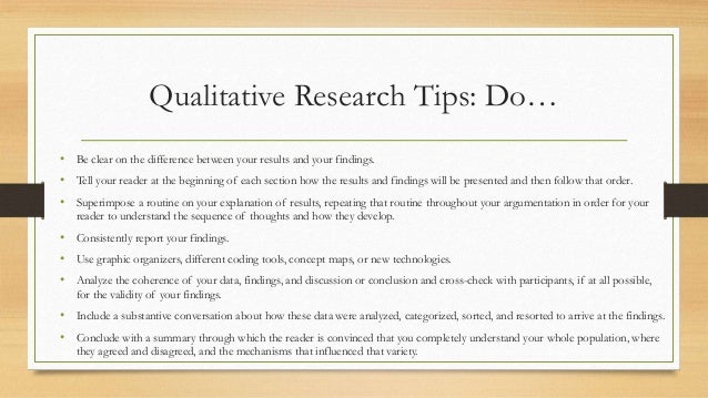 how to write up findings for qualitative research