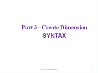 Part 3 create dimension syntax