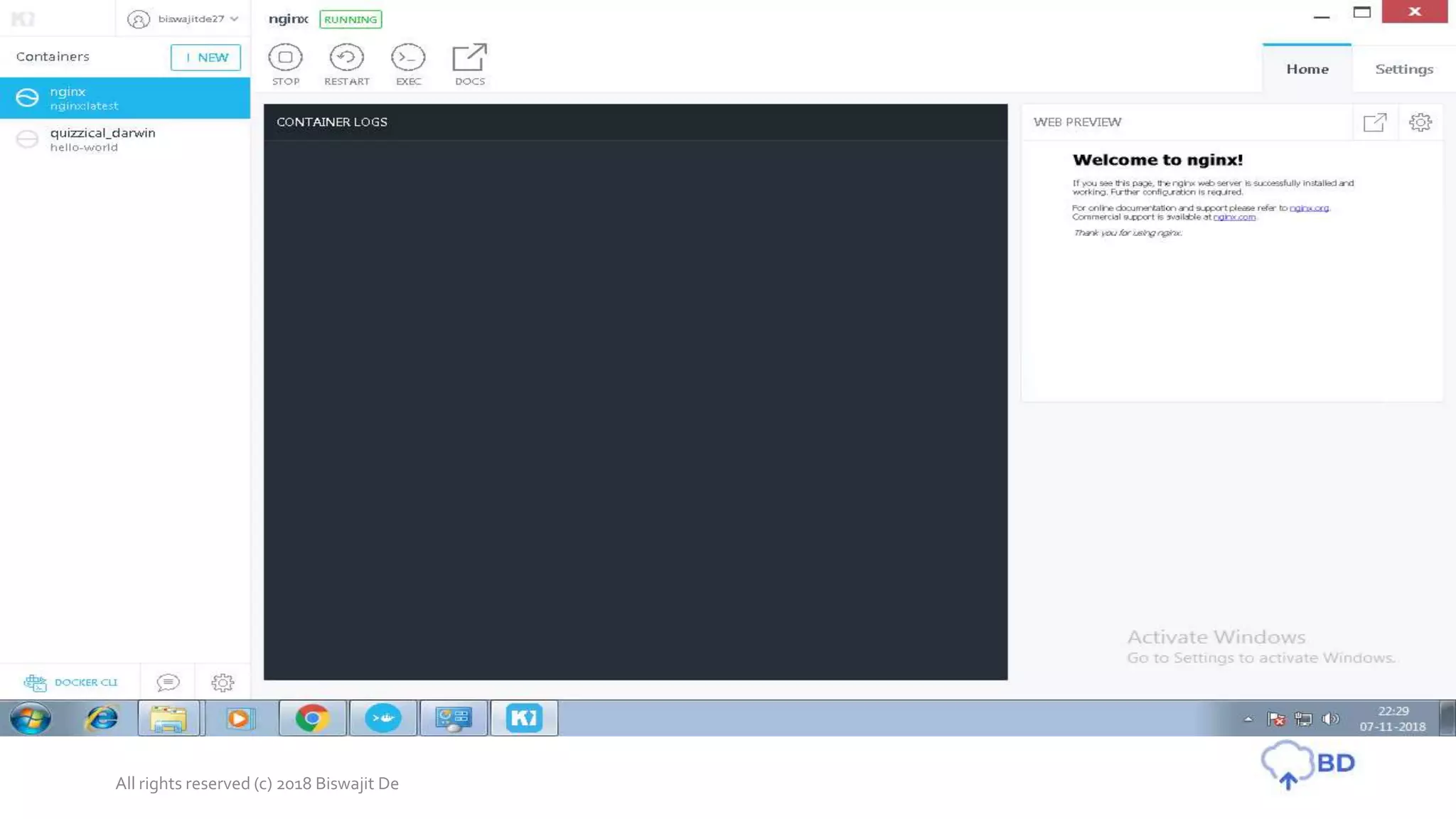 All rights reserved (c) 2018 Biswajit De
 