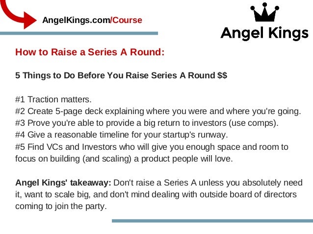 How To Raise a Series A Round - Expert, AngelKings.com