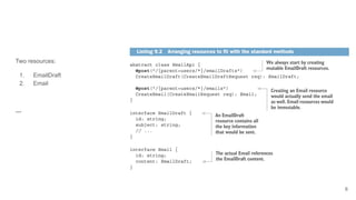 Two resources:
1. EmailDraft
2. Email
---
6
 