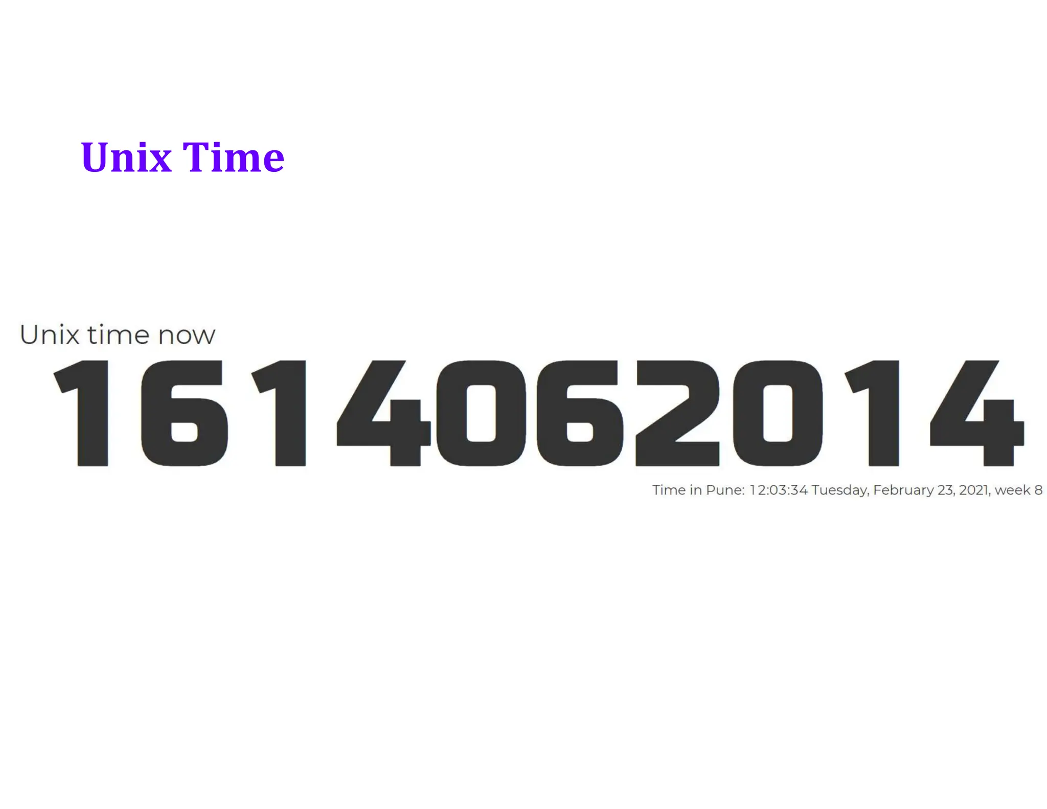 Unix Time
 
