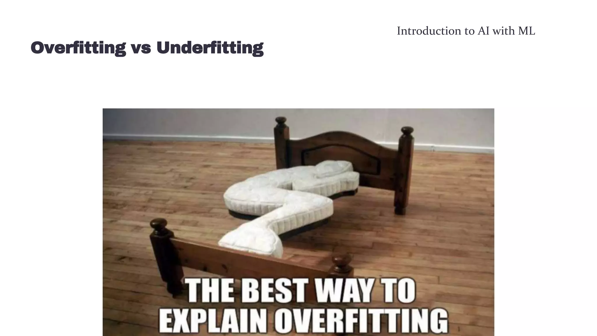 Introduction to AI with ML
Overfitting vs Underfitting
 