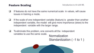 Scaling Feature Variables Part 3 Machine Learnning | PPTX