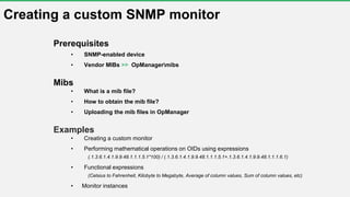 Mib Custom Free OpManager training Part3- Network performance monitoring | PPTX