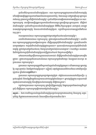 ំ
ជពូកទី៣ ៖ កចចលទធកមម និងករ្រគប់្រគងកិចចសនយ
ិ

្របសិនេបើពុំទទួលបនសំ េណេដញៃថ្លេ
ើ

ែខមក

ឆ ំ២០០៩
ន

ះ គណៈកមមករលទធកមម្រតូវលុ បេចលដំេណករេដញៃថ្ល
ើ

េហើយេធ្វើករអេញជ ើ ញអនកទទួលករទំងអស់ែដលមន្របេភទពក់ពនធ និងមនេឈះេនកនុងបញជ ី េឈះអនកទទួល
័
ម
ម
ករៃនេខត្ដ ្រកុងរបស់ខួ នេដើមប ី ក់សំេណេដញៃថ្ល។ ្របសិនេបើពុំមនករេឆ្លើយតប មករអេញជ ើ ញេនះេទ គណៈ
្ល
ើ

កមមករលទធកមម

ចេធ្វករអេញជ ើ ញអនកទទួលករែដលមនមនេឈះកនុងបញជ ី េឈះអនកទទួលករ េដើមប ី ក់
ម
ម
ើ
ិ

សំ េណេដញៃថ្ល។ ្របសិនេបើទទួលបនែតសំ េណេដញៃថ្លមយ នីតិវធីចុះកិចសនយផល់ (ចរចផល់)
ួ
ច
ទ
ទ
ិ
ើ
ើ

បនអនុវត្ដជមួយអនកេដញៃថ្ល ែដលបន
េខត្ដ ្រកុង។

ច្រតូវ

ក់សំេណេដញៃថ្លេនះ បនប់ពទទួលបនករអនុ ញតពីអភបល
ទ
ញ
ើ
ី
ិ

ករសេ្រមចរបស់គណៈកមមករលទធកមម្រតូវកត់្រ

េនកនុងកំណត់េហតុ ៃនករេដញៃថ្ល។

សមជកទំង៣របស់គណៈកមមករលទធកមម ្រតូវមនវត្ដមនេនេពលេបើកសំ េណេដញៃថ្ល។ សមជិក
ិ
ើ

គណៈកមមករលទធកមម្រតូវពយយមឱយអស់លទធភព េដមបចូលរួម្របជុំេបើកសំ េណេដញៃថ្ល។ កនុងករណសមជិក
ើ ី
ើ
ី
ំ
មួយអវត្ដមន ករ្របជុេបើកសំ េណេដញៃថ្ល្រតូវពនយរេពល។ មូលេហតុៃនករពនយរេពល្របជុំេបើកសំ េណ
ើ
ើ
េដញៃថ្ល ្រតូវកត់្រ

េនកនុងកំណត់េហតុ និងរក ទុ កេនកនុងសំ ណឯក រគេ្រមង។ កលបរេចឆទ េពលេវ
ុំ
ិ
ំ ើ
នងទីកែន្លងៃនករ្របជុេបកសំ េណេដញៃថ្ល ជថមី្រតូវបនកំណត់ និង្របកសេឡងវញ។
ិ
ើ
ើ ិ

េនេពលកលបរេចឆទថមៃនករពនយរេពលឈនមកដល់ េដមបឱយករេបកសំ េណេដញៃថ្លមនភព្រតម
ី
ើ ី
ិ
ើ
ើ
ឹ

្រតូវេនះ ្រតូវមនករចូលរួមពីសមសភពៃនគណៈកមមករលទធកមមយងតិច២រូប ែដលកនុងេនះមន១រូប ជ
៉

្របធនគណៈកមមករលទធកមម។

្របធនគណៈកមមករលទធកមម្រតូវេបើក្រ

ៃថ្ល េឈះ្រកុមហ៊ុន នងតៃម្ល
ម
ិ
ឬ្រក
្រក

ស ផងធំ
ទំ

មសំ បុ្រតសំ េណេដញៃថ្លម្ដងមួយៗ េហយ នេឈះអនកេដញ
ម
ើ
ើ

ក់េដញៃថ្លសរុប។ េសម នឃុំ សងត់្រតូវសររសរព័តមនទំងេនះេនេលើករេខៀន
ក
៌
្ដ

មទ្រមង់ទ៤១។
ី

្ដ
្របធនគណៈកមមករលទធកមម្រតូវសួ របញក់អកេដញៃថ្លថ តៃម្លែដលបនសរេសរេនេលើករេខៀន ឬ
ជ
ន

សផងធំ គជតៃម្ល្រតឹម្រតូវែដលពួកេគបន
ទំ
ឺ

ក់េដញៃថ្លែមនែដរឬេទ។ អនកេដញៃថ្ល្រតូវចុះហតថេលខេលើ

ទ្រមង់របយករណេដញៃថ្ល និងបញជ ី វត្ដមនៃនករេដញៃថ្ល េដើមបជភស្ដុ
៍
ី

ង។

បនប់មក្របធនគណៈកមមករលទធកមម ្រតូវេសនើសុំឱយអនកេដញៃថ្ល នងអនកចូ លរួមទំងអស់ េចញពីបនទប់
ទ
ិ

្របជុំ េដើមបឱយគណៈកមមករលទធកមមេធ្វើករ យតៃម្លសំេណេដញៃថ្ល។
ី
ើ
ĠŔ˝с ៖ ចំេពះករេបើកេ្រ
ą
ឬទំនិញ ក៏្រតូវេគរព

មសំ បុ្រតសំ េណេដញៃថ្លស្រមប់លទធកមមករងរេស កមម នងលទធកមម សមរៈ
ភ
ើ
ិ

មេគលករណ នងេសចក្ដែណនំដូចខងេលើេនះែដរ។
៍ ិ
ី

េសៀវេភែណន ំសីពីករអនុ វត្តគេ្រមងមូ លនិធឃុ ំ សងត់
្ត
ក
ិ

204

 
