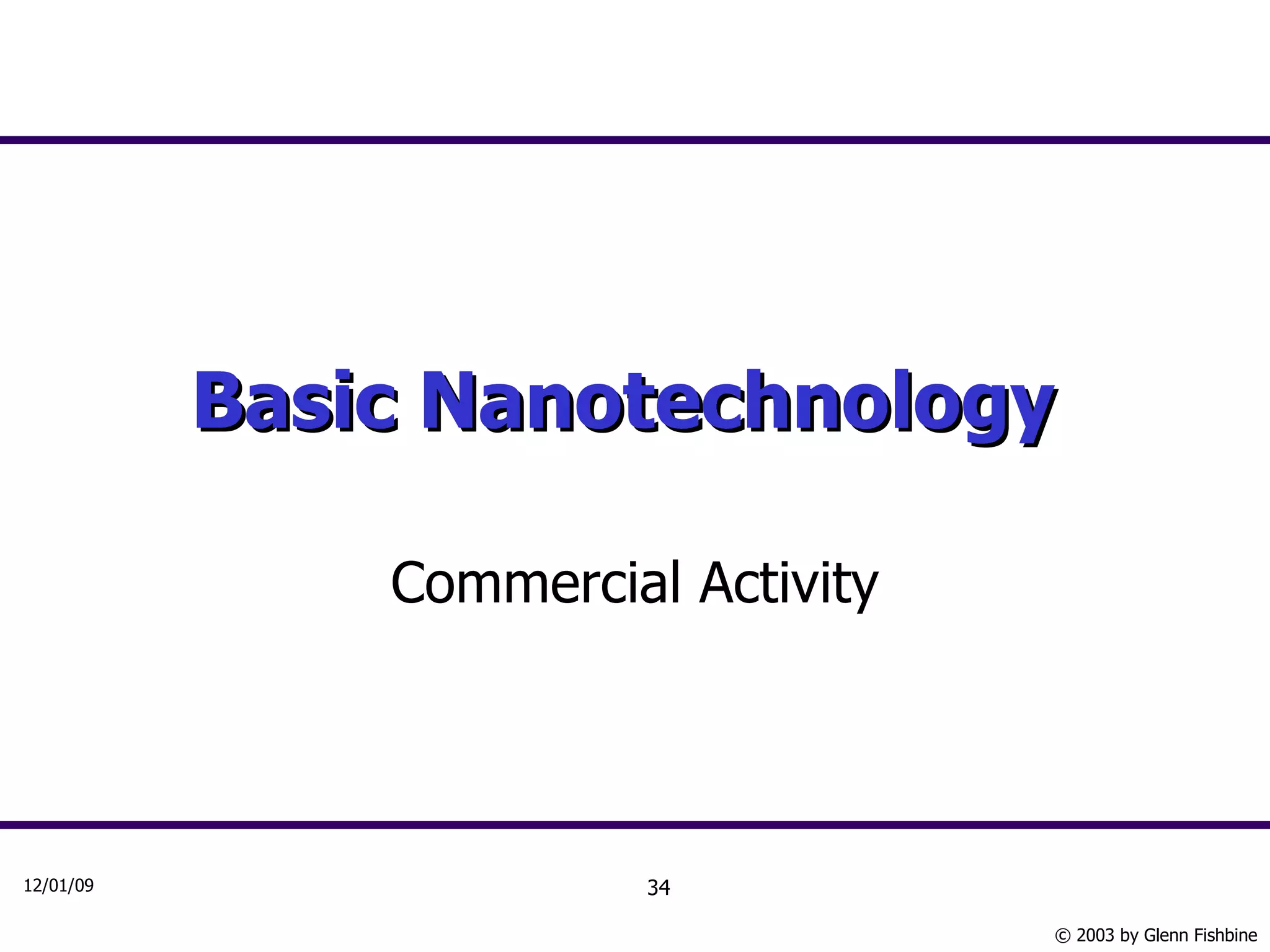 Basic Nanotechnology   Commercial Activity 