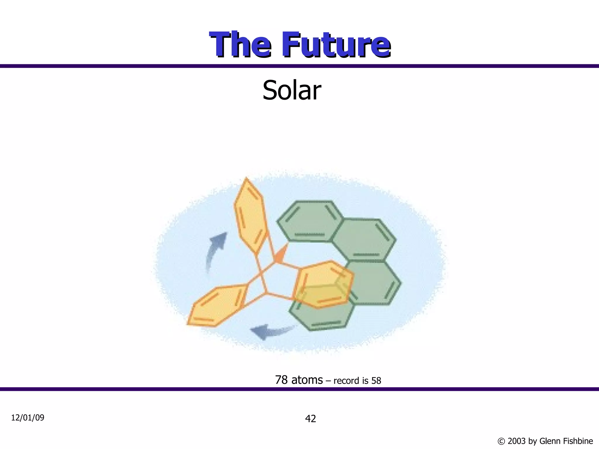 The Future Solar 78 atoms  – record is 58                                 