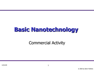 Basic Nanotechnology   Commercial Activity 