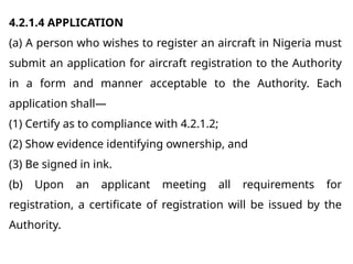 Comprehensive Guide to Aircraft Registration and Marking in Nigeria | PPTX
