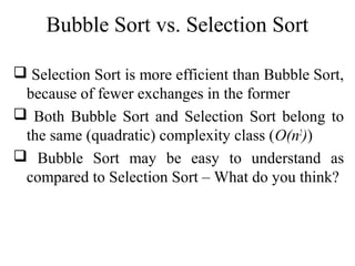 What is the Difference Between Bubble Sort and Selection Sort