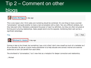 Tip 2 – Comment on other blogs 
