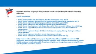 Part 4 How to use EF Core with MongoDb in Blazor Server Web Application.pdf