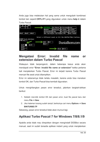 Part 4: Mendownload dan Menginstall Compiler Turbo Pascal 7 | PDF
