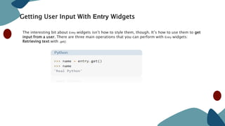 Part 4 Introduction to Gui with tkinter | PPT