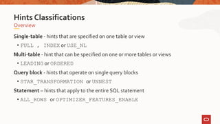 Part4 Influencing Execution Plans with Optimizer Hints | PPTX
