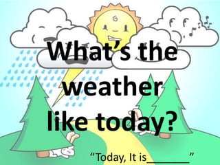 What’s the
weather
like today?
“Today, It is_______”
 