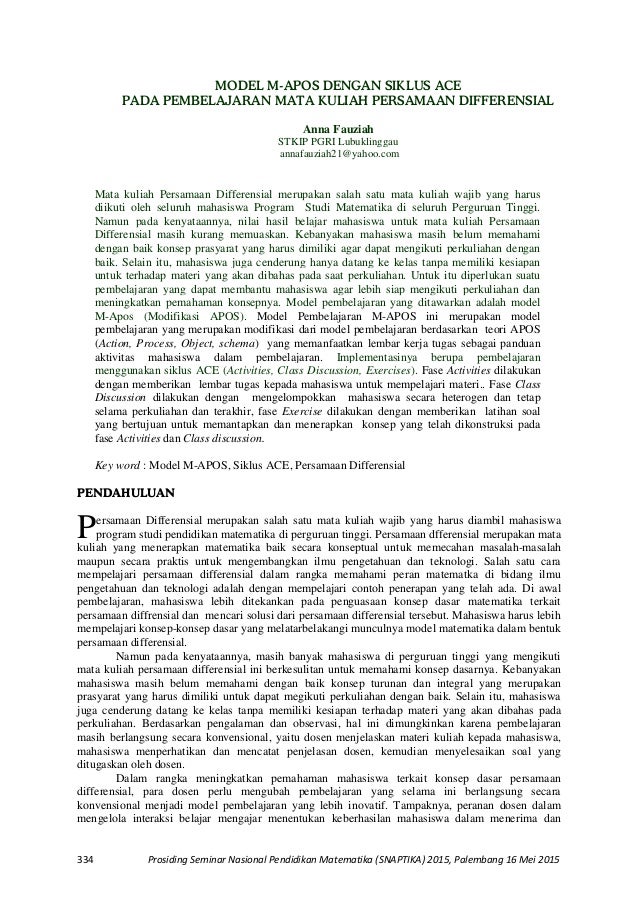Prosiding Snaptika 2015 Pengembangan Soal Matematika Model Pisa Untuk