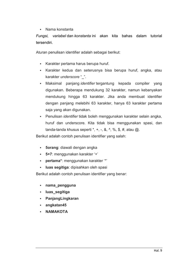 Part 6: Aturan dan Penulisan Kode Program | PDF