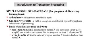 Presentation on Transaction Processing in DBMS | PPTX