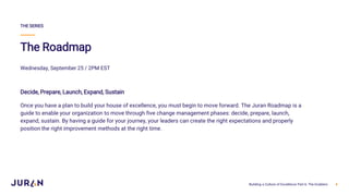 Part 7: The Roadmap | Building a Culture of Excellence Webinar Series ...