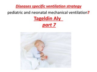 Diseases specific ventilation strategy
pediatric and neonatal mechanical ventilation7
Tageldin Aly
part 7
 
