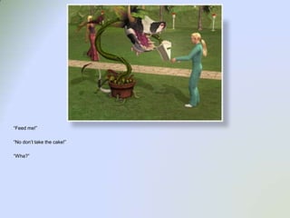 “Feed me!”“No don’t take the cake!”“Wha?”