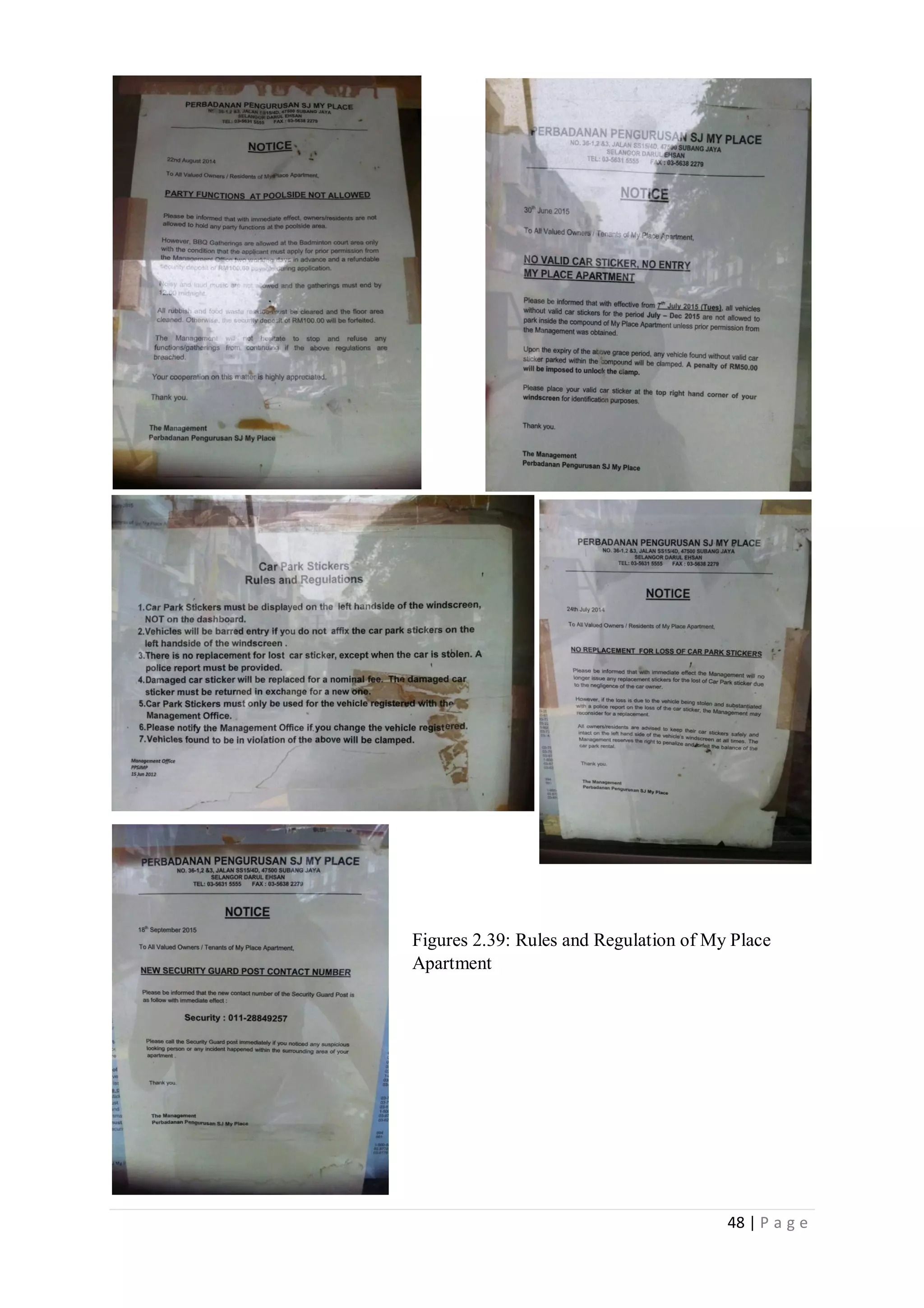 48 | P a g e
Figures 2.39: Rules and Regulation of My Place
Apartment
 