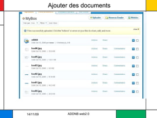 Ajouter des documents ADDNB web2.0 14/11/09 