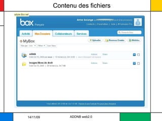 Contenu des fichiers ADDNB web2.0 14/11/09 