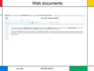 Web documents 14/11/09 ADDNB web2.0 