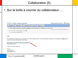 Collaboration (5) Sur la boîte à courrier du collaborateur…