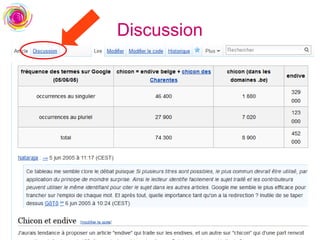 Courant pour une Écologie Humaine - Partage de connaissances : Wikipédia - Mercredi 25 mars 2015
Discussion
 