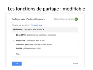 Les fonctions de partage : modifiable