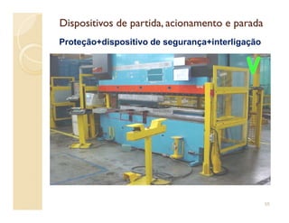 Dispositivos de partida, acionamento e paradaDispositivos de partida, acionamento e parada
Proteção+dispositivo de segurança+interligação
55
 