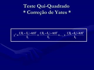 Teste Qui-Quadrado  * Correção de Yates * 