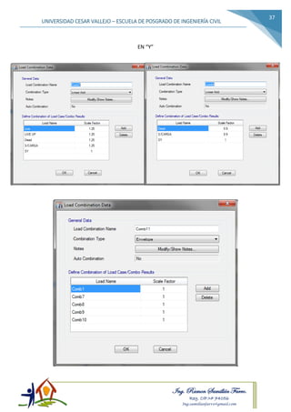 Ing. Ramon Samillán Farro.
Reg. CIP.Nº 74056
Ing.samillanfarro@gmail.com
UNIVERSIDAD CESAR VALLEJO – ESCUELA DE POSGRADO DE INGENIERÍA CIVIL
37
EN “Y”
 