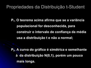 Propriedades da Distribuição t-Student 