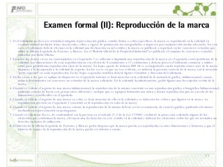 Examen formal (II): Reproducción de la marca 1. Si el solicitante no desease reivindicar ninguna representación gráfica, sonido, forma o color específicos, la marca se reproducirá en la solicitud en escritura normal mediante letras mayúsculas, cifras y signos de puntuación mecanografiados o impresos por cualquier otro medio adecuado. En este caso, el solicitante deberá efectuar en la solicitud una declaración en tal sentido y la marca se publicará y registrará en los caracteres estándar que utilice la Oficina Española de Patentes y Marcas. En el "Boletín Oficial de la Propiedad Industrial" se publicará el conjunto de caracteres estándar utilizados por dicha Oficina. 2. En todos los demás casos no contemplados en el apartado 1 se adherirá o imprimirá una reproducción de la marca en el apartado correspondiente de la solicitud. Las dimensiones de esta reproducción no excederán de 8 centímetros x 12 centímetros y deberá poseer el suficiente contraste y nitidez como para permitir una reproducción clara de la misma. En hojas aparte de formato DIN A4 se acompañarán cuatro reproducciones más de la marca idénticas a la incorporada a la solicitud de registro. En los casos en que no sea evidente, se indicará la posición correcta de la marca con la mención "parte superior" en cada reproducción. En las hojas separadas también deberá figurar el nombre y dirección del solicitante. 3. En los casos a los que se aplique lo dispuesto en el apartado anterior se hará mención en la solicitud de la naturaleza gráfica, tridimensional, sonora, mixta o denominativa en caracteres no estándar de la marca solicitada. En la solicitud, facultativamente, podrá figurar una descripción escrita de la marca. 4. Cuando se solicite el registro de una marca tridimensional, la reproducción de la misma consistirá en una reproducción gráfica o fotográfica bidimensional, pudiendo constar de hasta seis perspectivas diferentes, siempre que se agrupen formando una única y misma reproducción que no exceda de las dimensiones establecidas en el apartado  5. Cuando se solicite el registro de una marca en color, se hará mención de ello en la solicitud y se indicarán los colores que figuren en la marca. La reproducción prevista en el apartado 2 consistirá en la reproducción en color de la marca. 6. Cuando se solicite el registro de una marca sonora, la reproducción de la misma deberá ser necesariamente de carácter gráfico, pudiendo efectuarse mediante su representación en pentagrama. 7. Cuando el solicitante desee, de conformidad con lo previsto en el artículo 21.2 de la Ley 17/2001, excluir de la protección solicitada alguno de los elementos que conforman la marca, efectuará una declaración en este sentido en la solicitud e indicará los elementos sobre los que no reivindica un derecho exclusivo de utilización. 8. El Director de la Oficina Española de Patentes y Marcas podrá disponer que la marca pueda ser reproducida en otras dimensiones o formatos y que el número de copias de la reproducción de la marca pueda ser inferior a cuatro. 