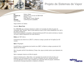 Projeto de Sistemas de Vapor 
 