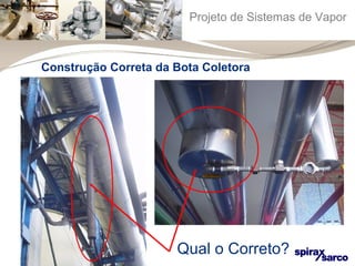 Projeto de Sistemas de Vapor 
Construção Correta da Bota Coletora 
Qual o Correto? 
 