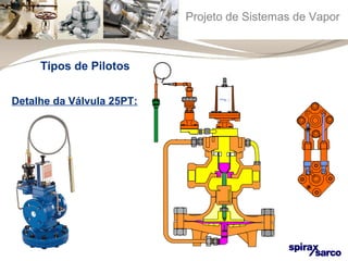 Projeto de Sistemas de Vapor 
Tipos de Pilotos 
Detalhe da Válvula 25PT: 
 