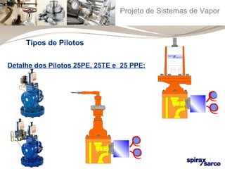Projeto de Sistemas de Vapor 
Tipos de Pilotos 
Detalhe dos Pilotos 25PE, 25TE e 25 PPE: 
 