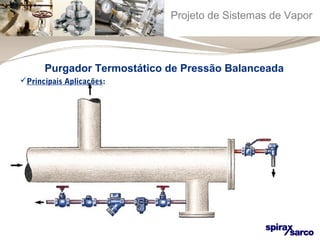 Projeto de Sistemas de Vapor 
Purgador Termostático de Pressão Balanceada 
Principais Aplicações: 
 