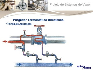 Projeto de Sistemas de Vapor 
Purgador Termostático Bimetálico 
Principais Aplicações: 
 