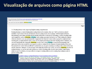 Visualização de arquivos como página HTMLVisualização de arquivos como página HTML
 