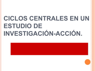 CICLOS CENTRALES EN UN ESTUDIO DE INVESTIGACIÓN-ACCIÓN. 