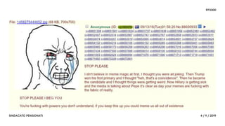 FF3300
SINDACATO PENSIONATI 4 / 9 / 2019
Alt Right
2016
emersione di una
nuova destra populista
e fortemente
irrazionale
 