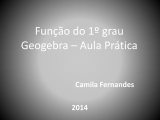 Função do 1º grau 
Geogebra – Aula Prática 
Camila Fernandes 
2014 
 